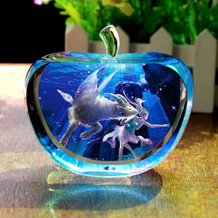 十二星座水晶苹果摆件